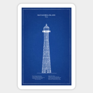 Matagorda Island Lighthouse - Texas - AD Sticker